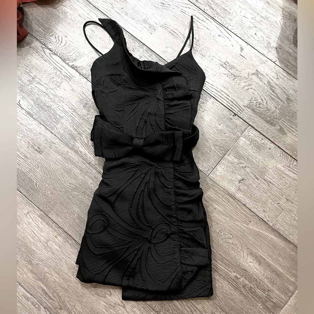 Milly black lined mini cocktail dress size 4